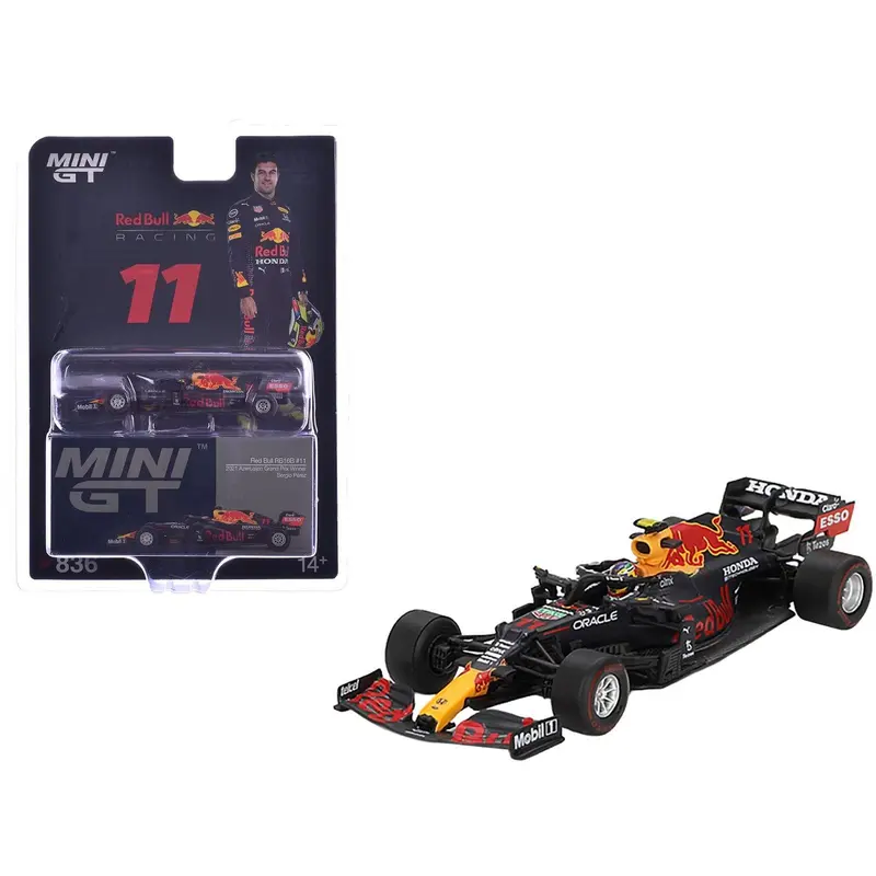 Red Bull RB16B #11 Sergio Perez Winner Formula One F1 "Azerbaijan GP" (2021) Limited Edition 1/64 Diecast Model Car by Mini GT