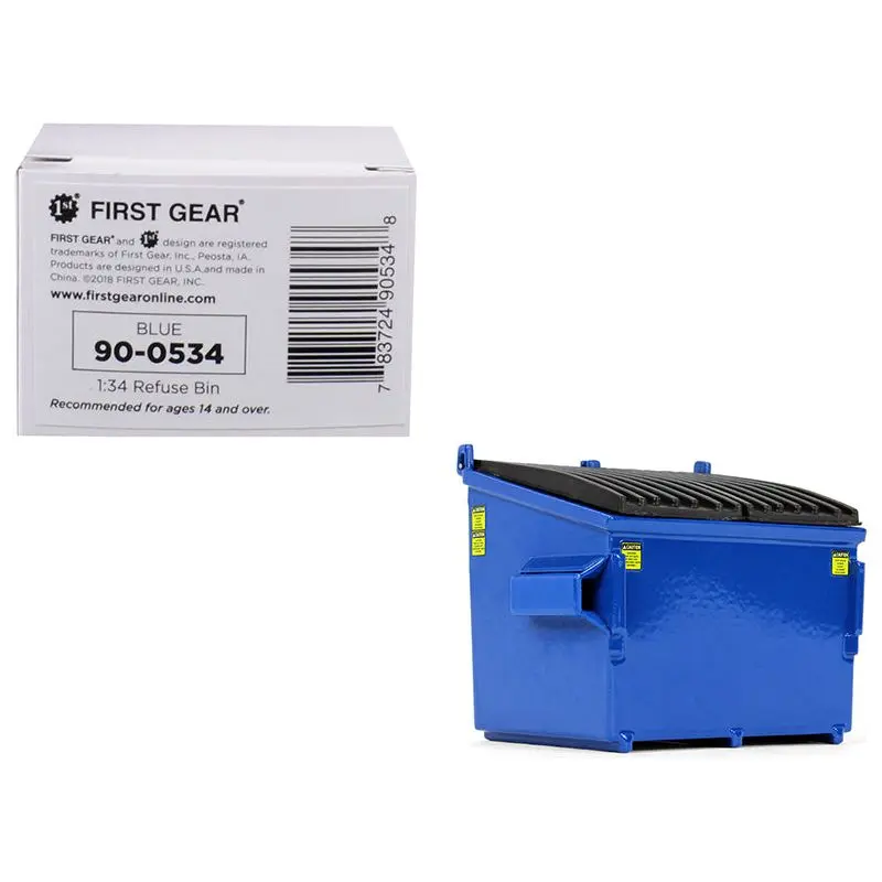 Refuse Trash Bin Blue 1/34 Diecast Model by First Gear