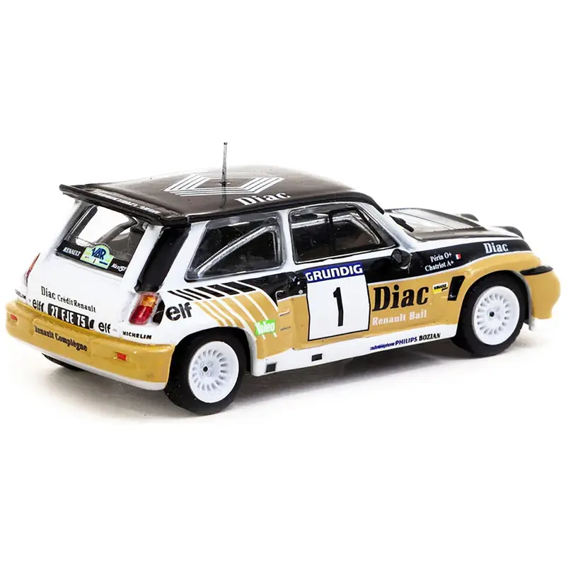 Renault 5 MAXI Turbo #1 Francois Chatriot- Michel Perin "Societe Diac" Winner "Rallye du Var" (1986) "Hobby64" Series 1/64 Diecast Model by Tarmac Works