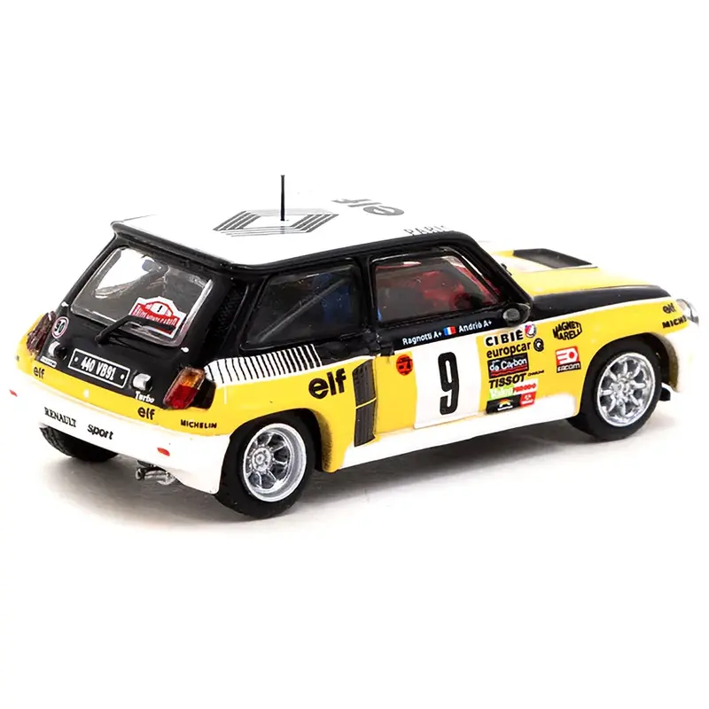 Renault 5 Turbo #9 Jean Ragnotti - Jean-Marc Andrie Winner "Monte Carlo Rally" (1981) "Hobby64" Series 1/64 Diecast Model by Tarmac Works
