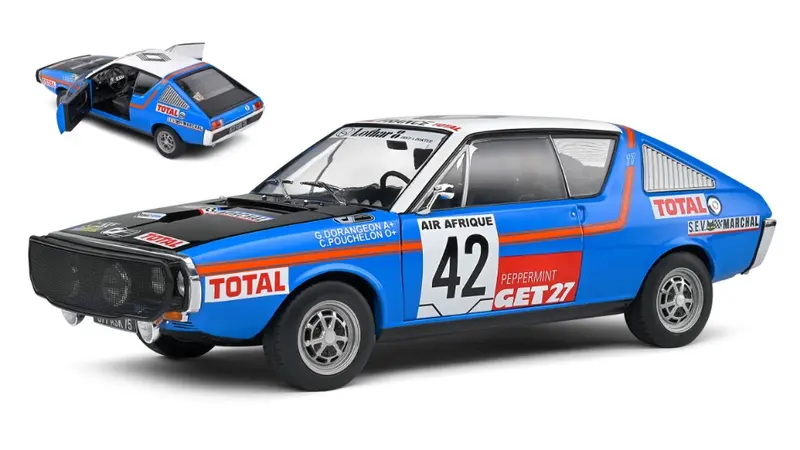 RENAULT R17 MK1 N.42 RALLY ABIDJAN NICE 1976 POUCHELON/DORANGEON 1