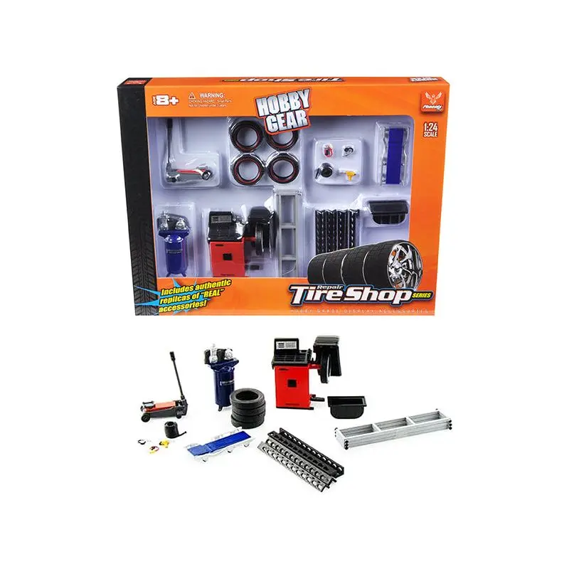 Repair Tire Shop Accessories Tool Set for 1/24 Scale Models by Phoenix Toys