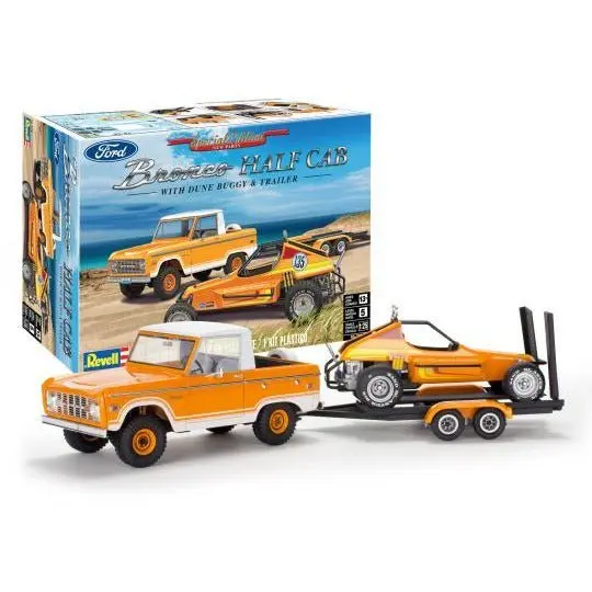 Revell Ford Bronco Half Cab with Dune Buggy & Trailer 1/25 Scale Model Kit