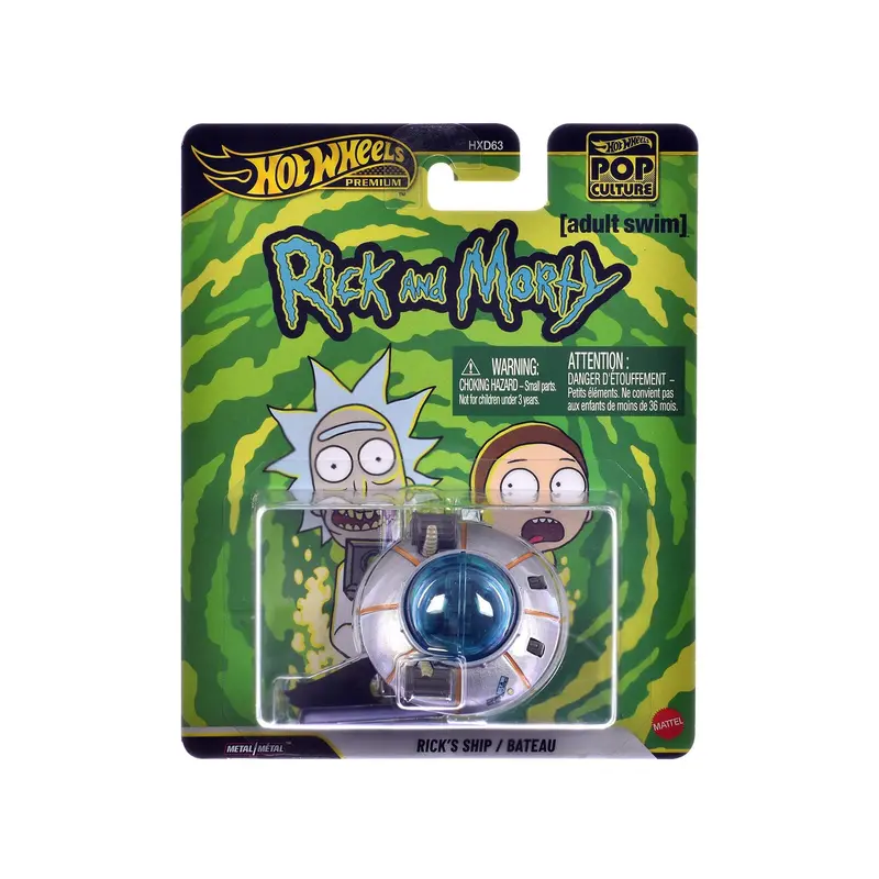 Rick's Ship Silver "Rick and Morty" (2013-Current) TV Series "Pop Culture" Series Diecast Model Car by Hot Wheels