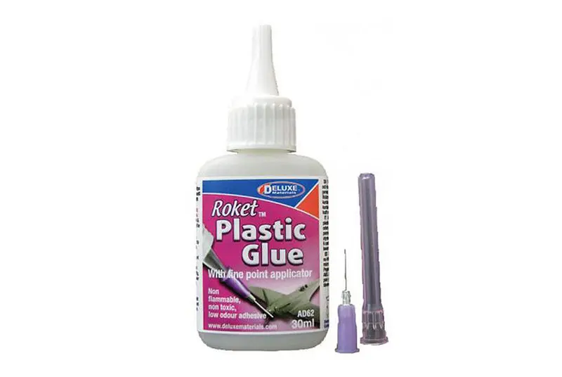 ROKET PLASTIC GLUE C/AGO PLASTICA POLIESTER ABS 8-10 SEC. 30 ml - De Luxe Materials - DL-AD62