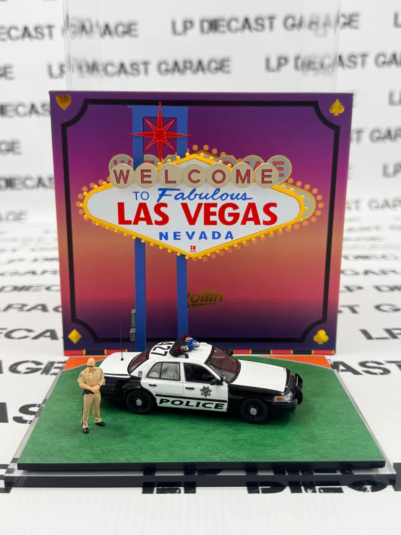 ROLLIN Ford Crown Victoria Las Vegas Police w/ Diorama & Figure 1