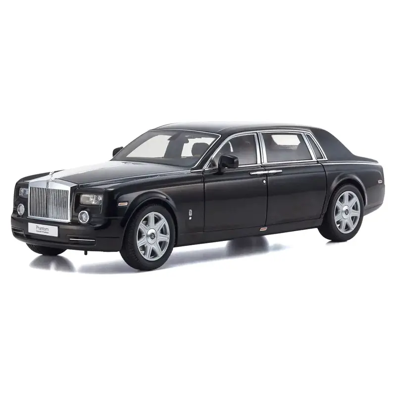 Rolls Royce Phantom EWB (Extended Wheelbase) Diamond Black 1/18 Diecast Model Car by Kyosho