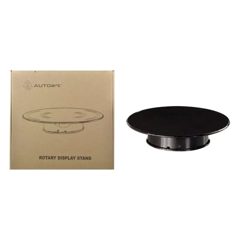 Rotary Display Turntable Stand Medium 10 Inches with Black Top for 1/64, 1/43, 1/32, 1/24, 1/18 Scale Models by Autoart