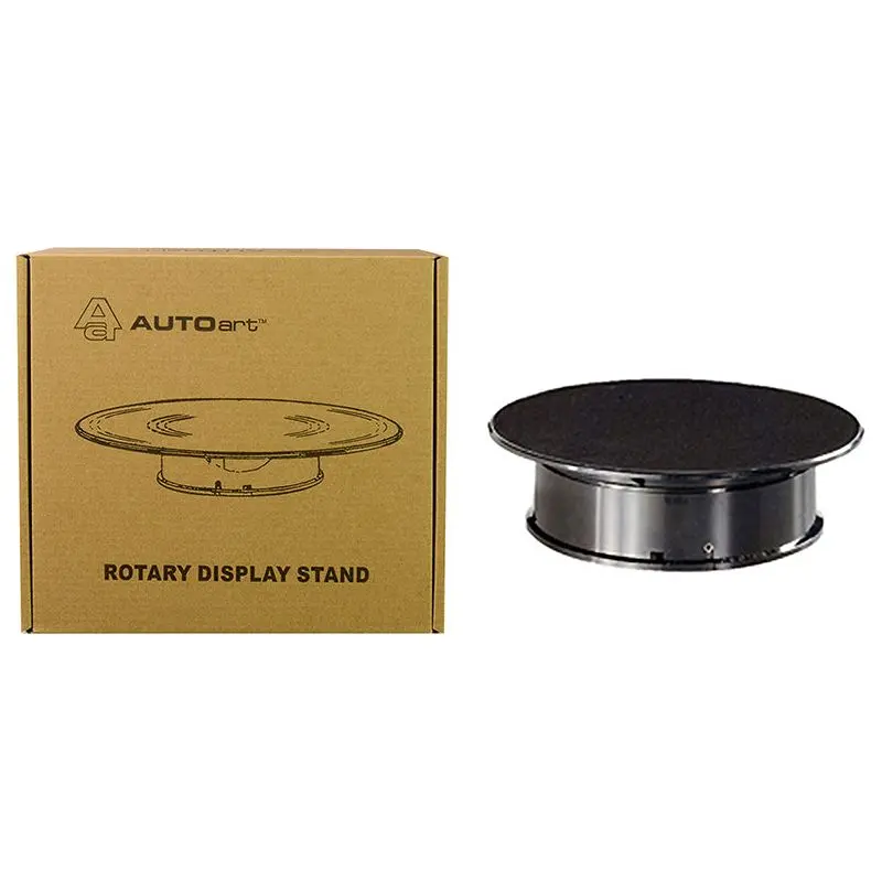 Rotary Display Turntable Stand Small 8 Inches with Black Top for 1/64, 1/43, 1/32, 1/24 Scale Models by Autoart