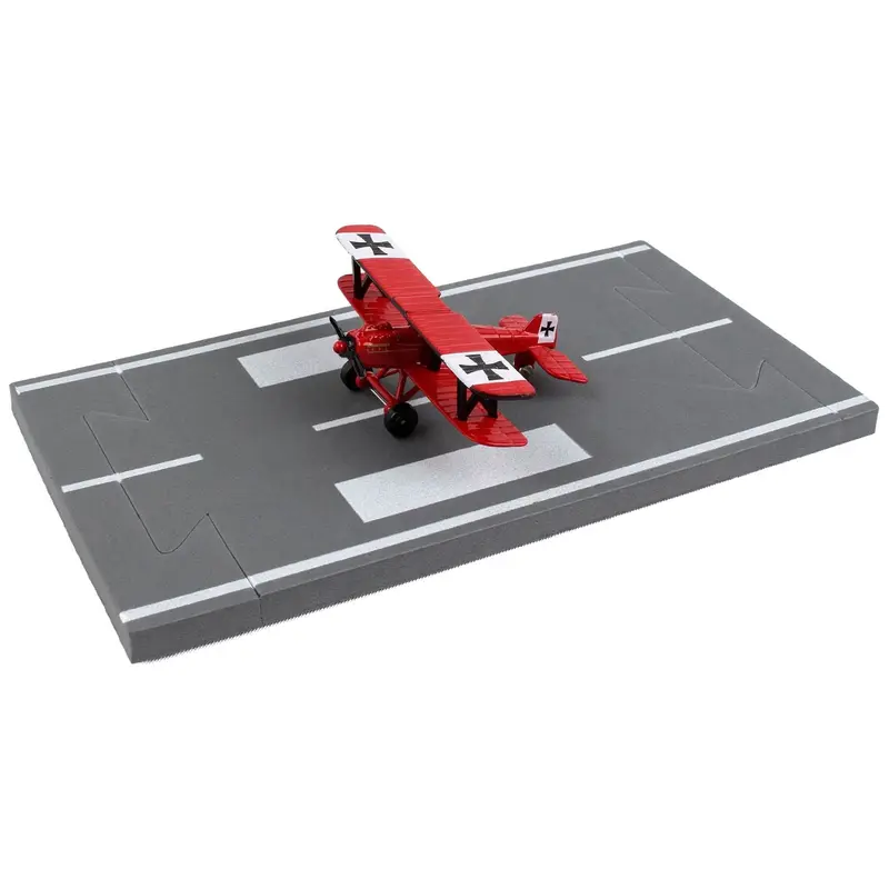 Royal Aircraft Factory S.E.5 Fighter Aircraft Red "Red Baron Livery" with Runway Section Diecast Model Airplane by Runway24