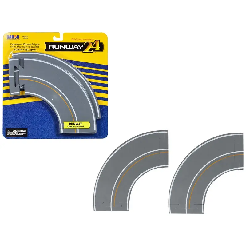 Runway Curved Sections 2 Piece Set for Diecast Models by Runway24