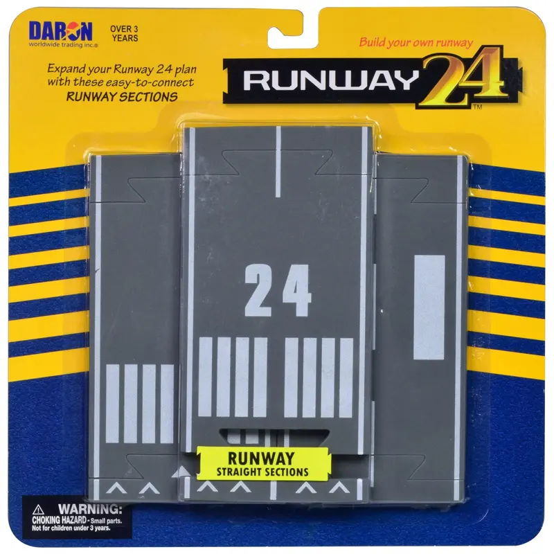Runway Straight Sections 3 Piece Set for Diecast Models by Runway24