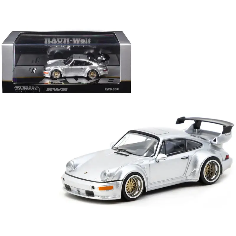 RWB 964 Silver Metallic "Hobby64" Series 1/64 Diecast Model Car by Tarmac Works
