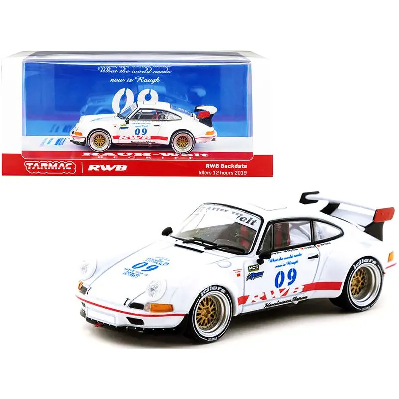 RWB Backdate #09 White Metallic Idlers 12 Hours (2019) "RAUH-Welt BEGRIFF" 1/43 Diecast Model Car by Tarmac Works