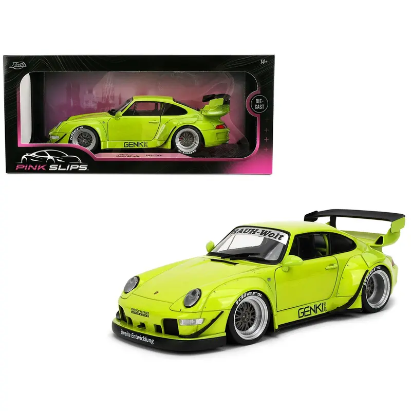 RWB Body Kit "Genki" Lime Green "Pink Slips" Series 1/18 Diecast Model Car by Jada