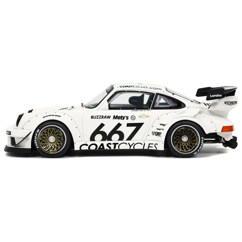 RWB Bodykit "Coast Cycle" White with Graphics 1/18 Model Car by GT Spirit