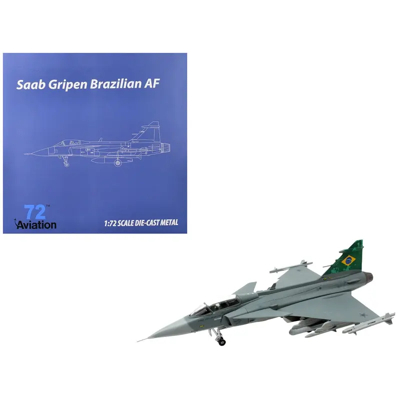Saab JAS 39E Gripen Fighter Aircraft "Brazilian Air Force" 1/72 Diecast Model Airplane by Aviation 72