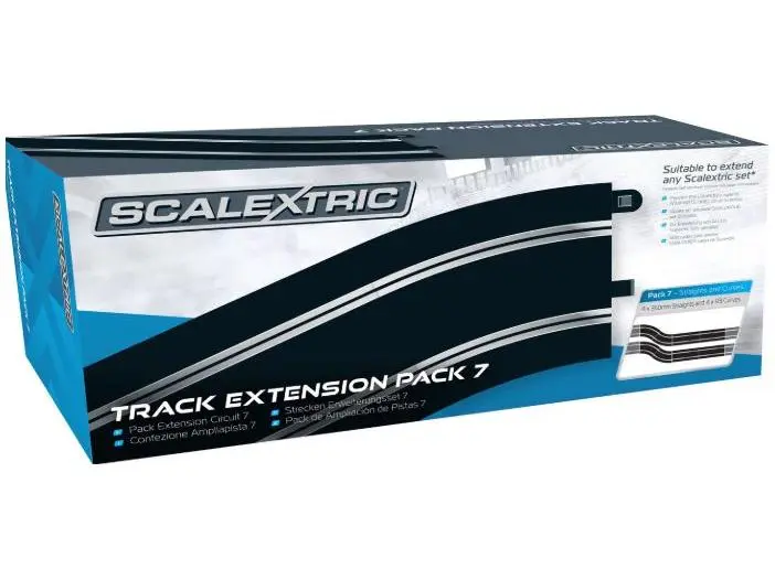 Scalextric Track Extension Pack 7 4 x 350mm Straights 4 x Radius 3 Curve 22.5