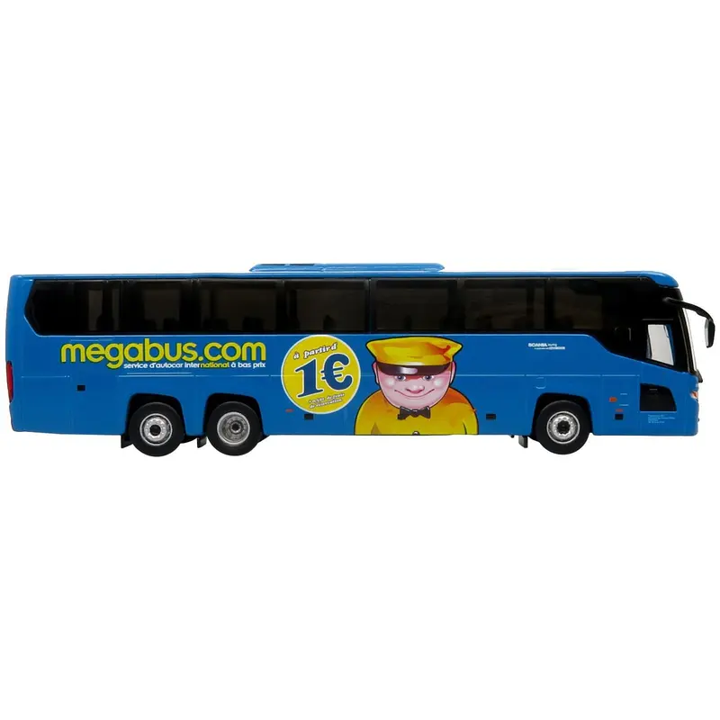 Scania Touring Coach Bus "Megabus France" Blue with Graphics "European Bus & Motorcoach Collection" Limited Edition to 504 pieces Worldwide 1/87 (HO) Diecast Model by Iconic Replicas