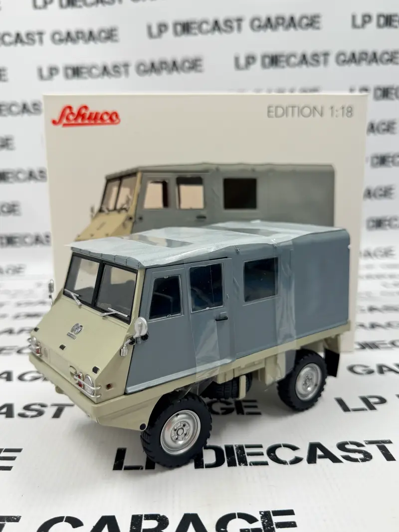 SCHUCO 1975 Steyr-Puch Haflinger Gray & White Truck 1