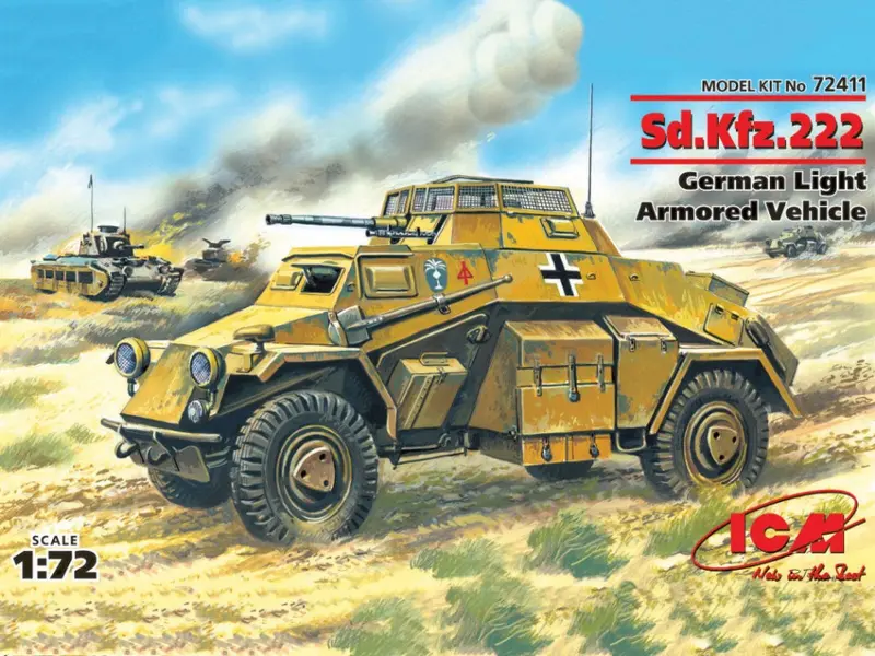 SD KFZ 222 GERMAN LIGHT ARMOURED VEHICLE KIT 1