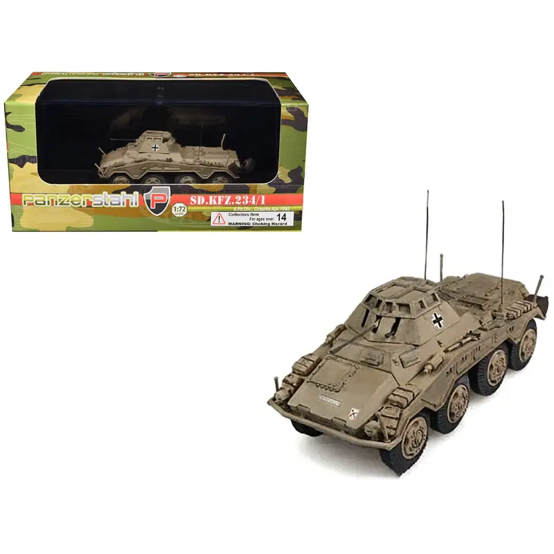 Sd.Kfz. 234/1 Armored Vehicle "6th Panzer Division Czechoslovakia" (1945) German Army 1/72 Diecast Model by Panzerstahl