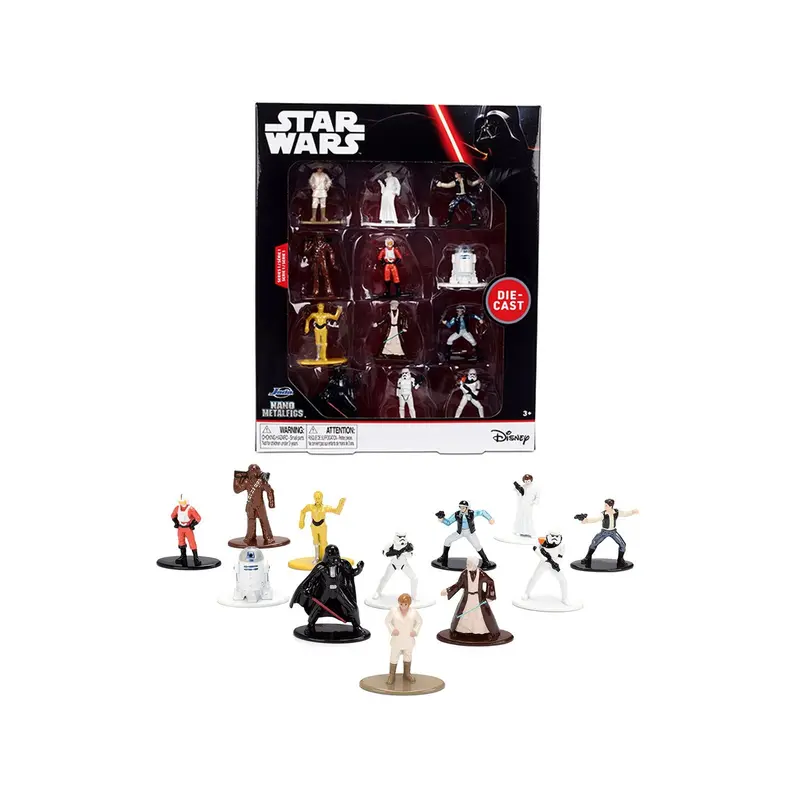 Set of 12 Diecast Figures "Star Wars" Movie Franchise "Nano Metalfigs" Series Diecast Models by Jada