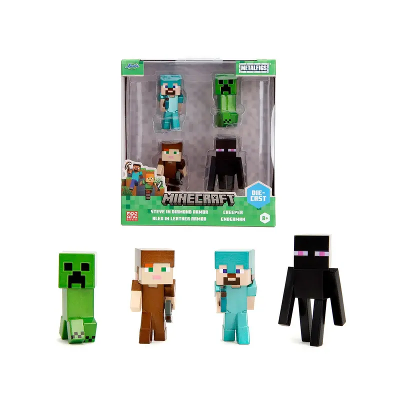 Set of 4 Diecast Figures "Minecraft" Video Game Wave 3 "Metalfigs" Series Diecast models by Jada