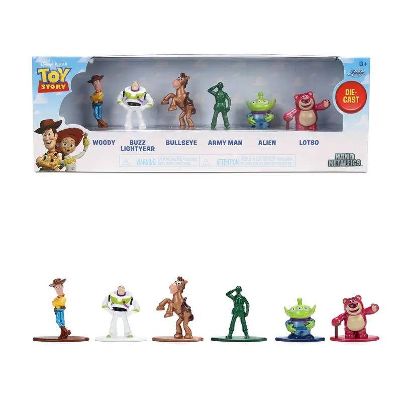 Set of 6 Diecast Figures "Toy Story" Movie Franchise "Nano Metalfigs" Series Diecast Models by Jada