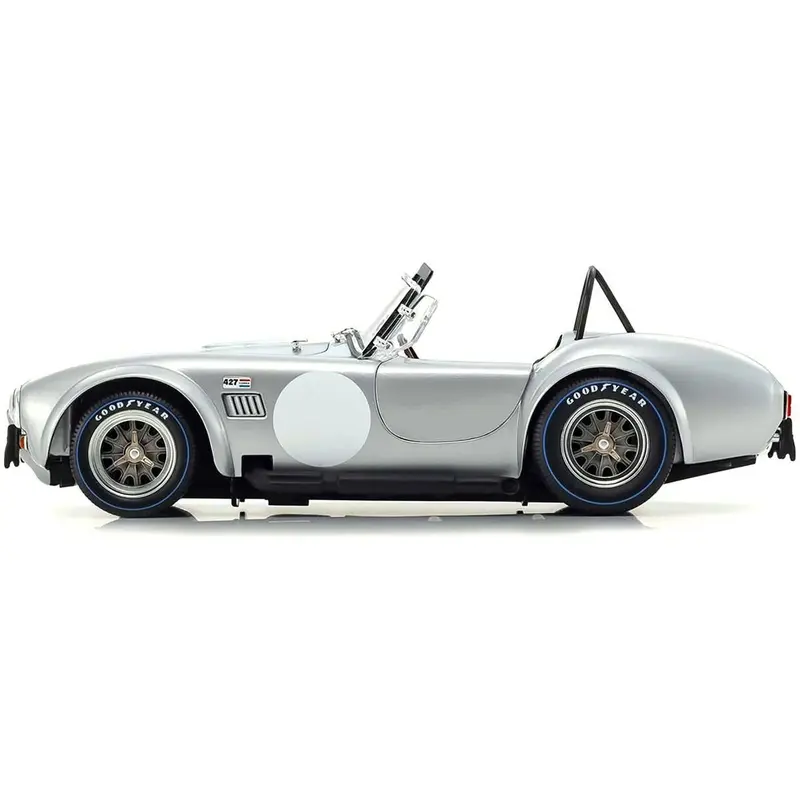 Shelby Cobra 427 S/C Silver Metallic with White Stripes 1/18 Diecast Model Car by Kyosho