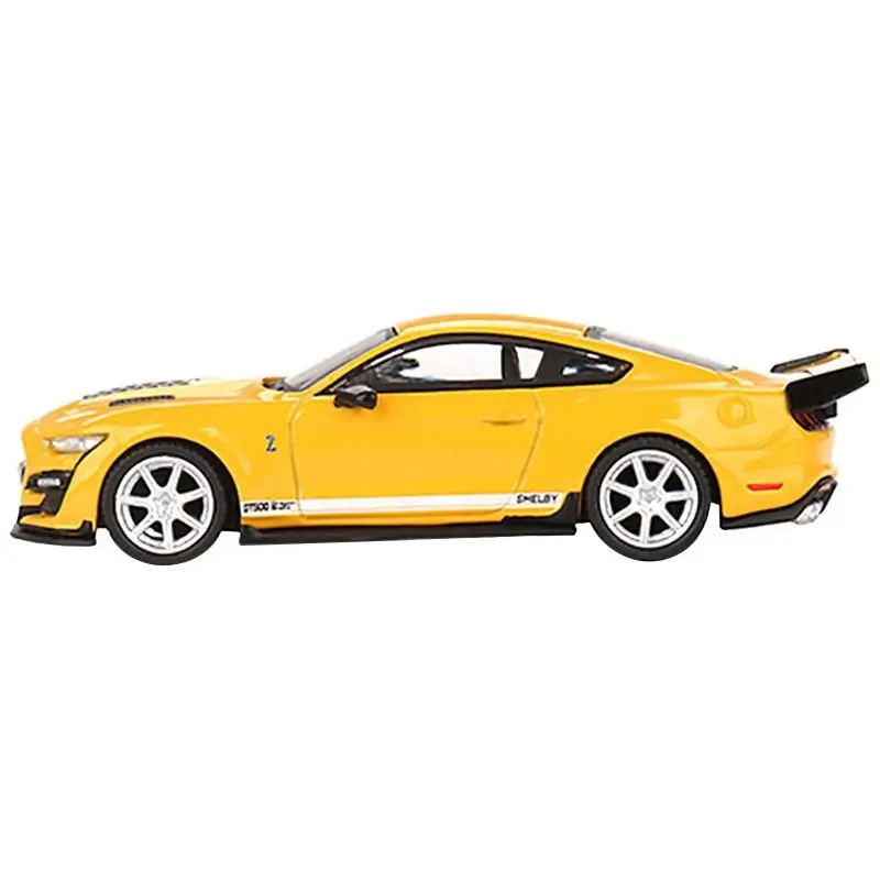 Shelby GT500 Dragon Snake Concept Yellow with White Stripes Limited Edition to 3240 pieces Worldwide 1/64 Diecast Model Car by True Scale Miniatures