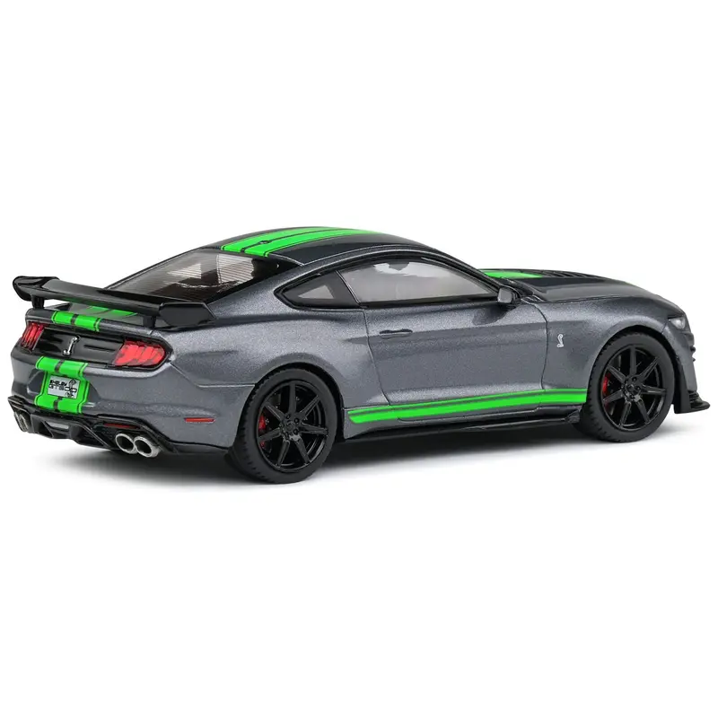 Shelby Mustang GT500 Fast Track Gray Metallic with Neon Green Stripes 1/43 Diecast Model Car by Solido