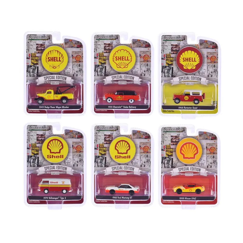 "Shell Oil Special Edition" Series 2 Set of 6 pieces 1/64 Diecast Model Cars by Greenlight