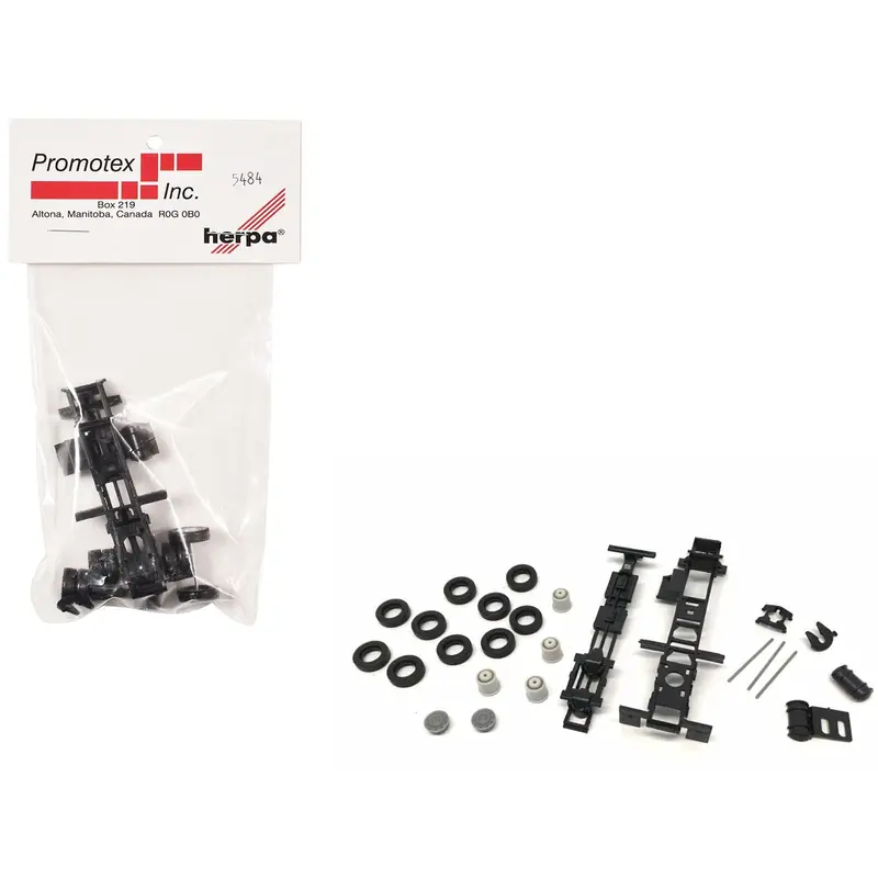 Short Chassis Kit for Kenworth Peterbilt and GMC Cabs 1/87 (HO) Plastic Model by Promotex