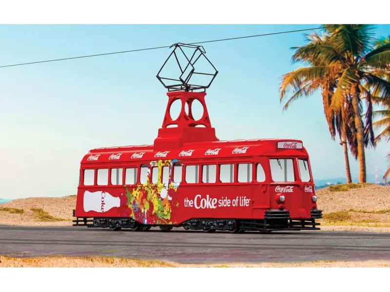 Single Decker Tram Coca Cola Coke Side of Life 1