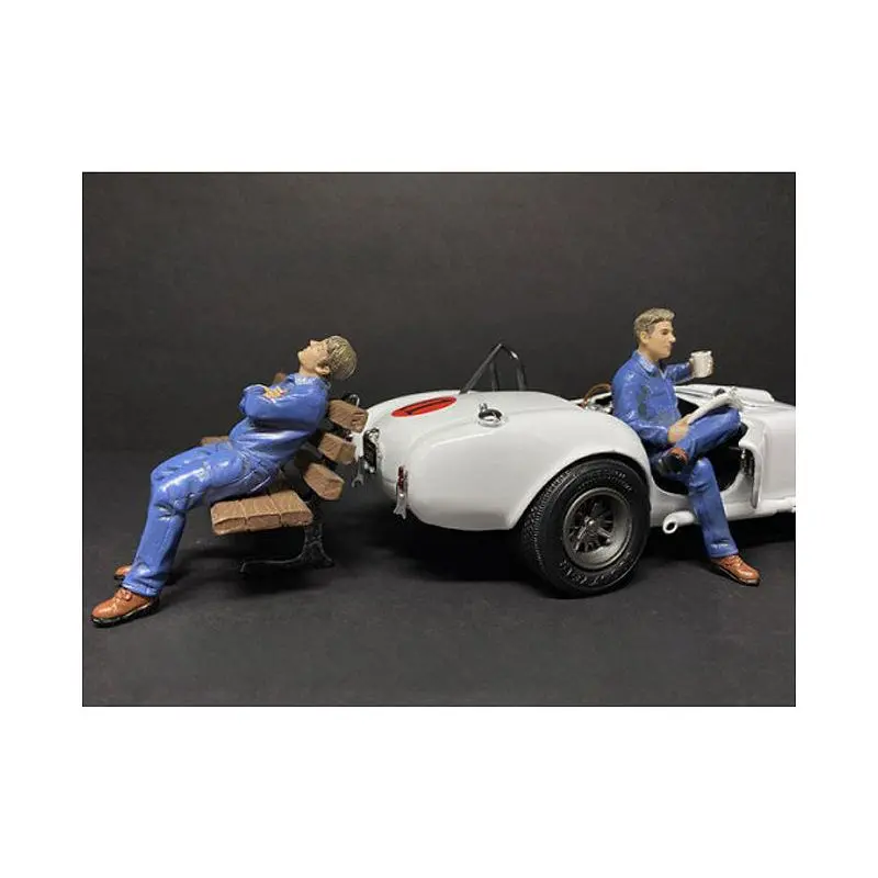 Sitting Mechanics 2 piece Figurine Set for 1/24 Scale Models by American Diorama