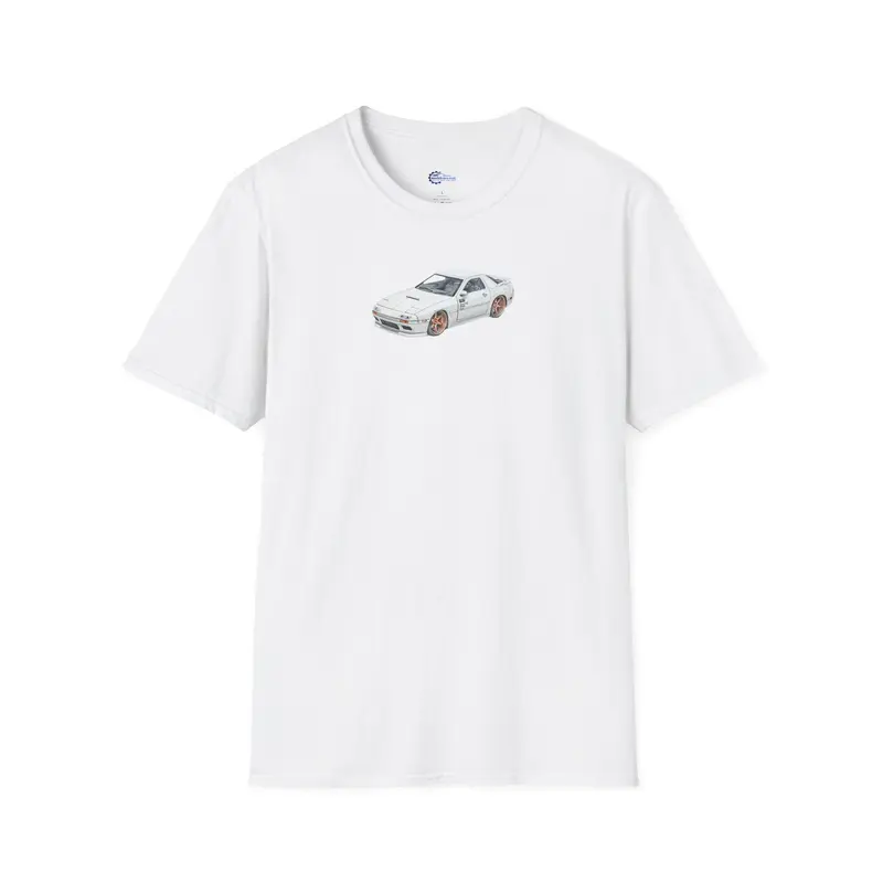 Sketch Art 1985 Mazda RX7 White T-Shirt, Vintage JDM Car