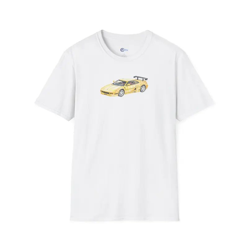 Sketch-Art Ferrari F355 Supercar Tee, Unisex Graphic Shirt, Car Enthusiast Gift,