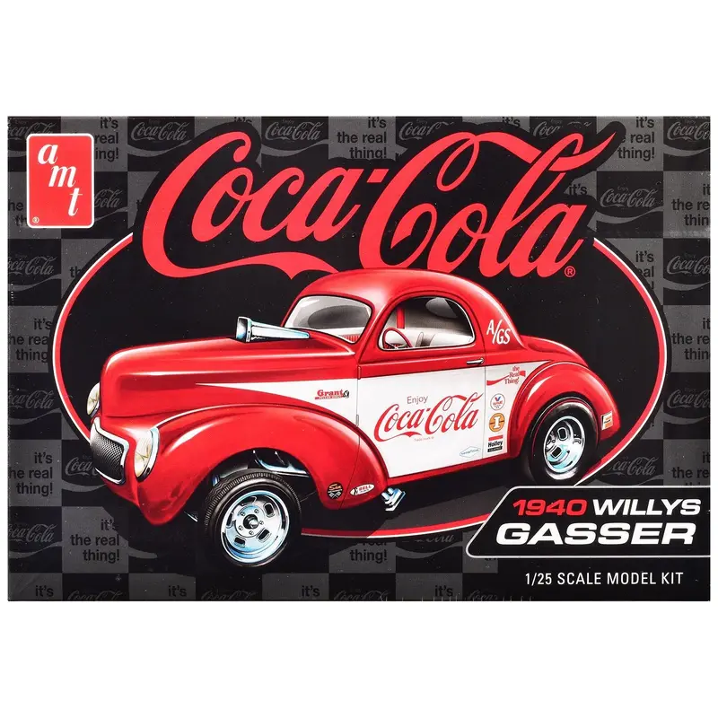 Skill 2 Model Kit 1940 Willys Coupe "Coca-Cola Race Team" 1/25 Scale Model by AMT