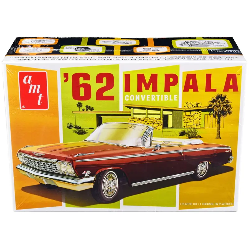 Skill 2 Model Kit 1962 Chevrolet Impala Convertible 1/25 Scale Model by AMT