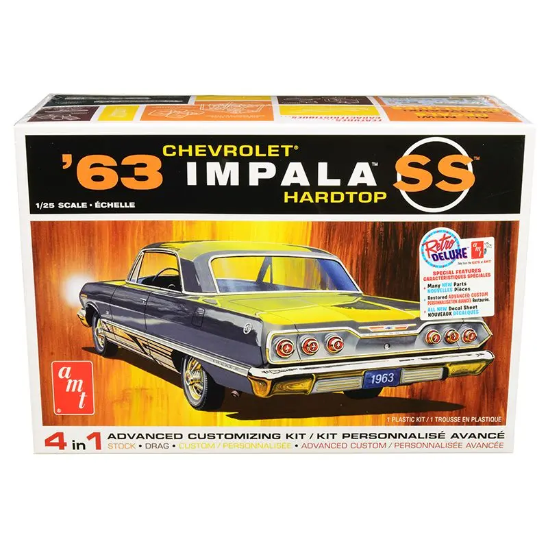 Skill 2 Model Kit 1963 Chevrolet Impala SS Hardtop 4 in 1 Kit 1/25 Scale Model by AMT
