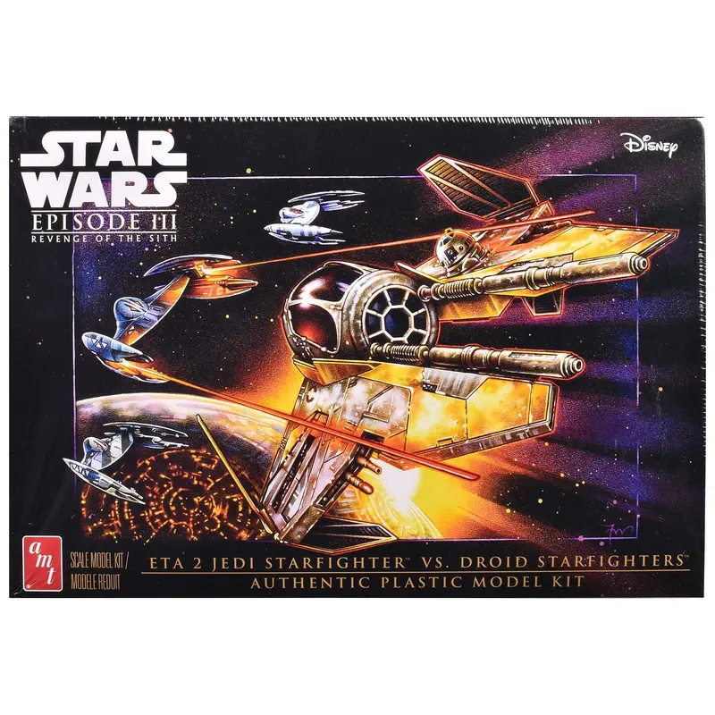 Skill 2 Model Kit ETA 2 Jedi Starfighter VS. Droid Starfighters 4 Model Set "Star Wars