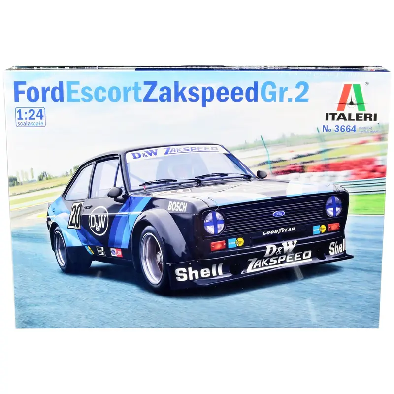 Skill 2 Model Kit Ford Escort Zakspeed Gr.2 Brands Hatch 500 km. (1979) 1/24 Scale Model by Italeri