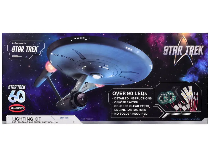 Skill 2 Model Kit Star Trek The Original Series USS Enterprise 60th Anniversary Lighting Set for 1/350 Scale Model by Polar Lights