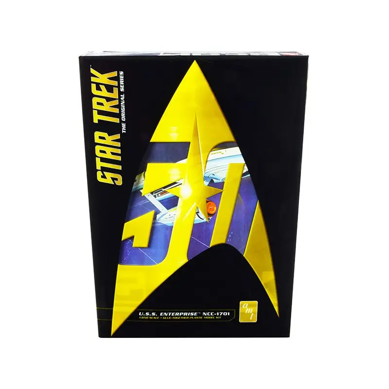 Skill 2 Model Kit U.S.S. Enterprise NCC-1701 Refit Starship "Star Trek" The Original Series 50th Anniversary Edition 1/650 Scale Model by AMT