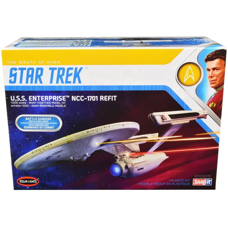 Skill 2 Snap Model Kit U.S.S. Enterprise NCC-1701 Refit Spaceship "Star Trek II
