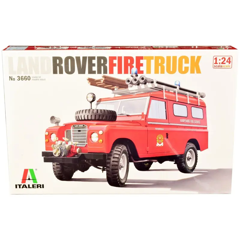 Skill 3 Model Kit Land Rover Fire Truck 1/24 Scale Model by Italeri
