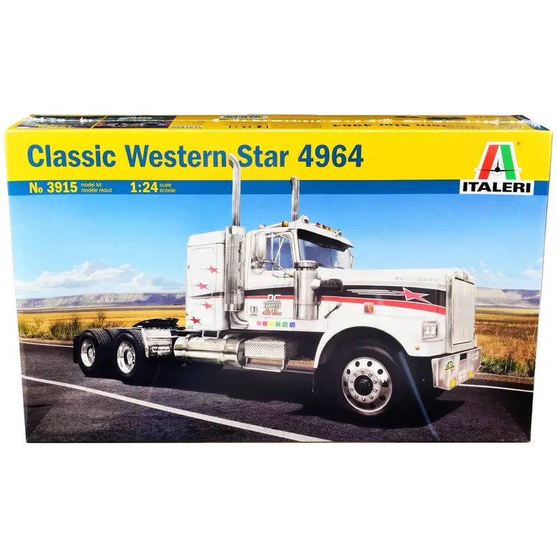 Skill 3 Model Kit Western Star Classic 4964 Truck Tractor 1/24 Scale Model by Italeri