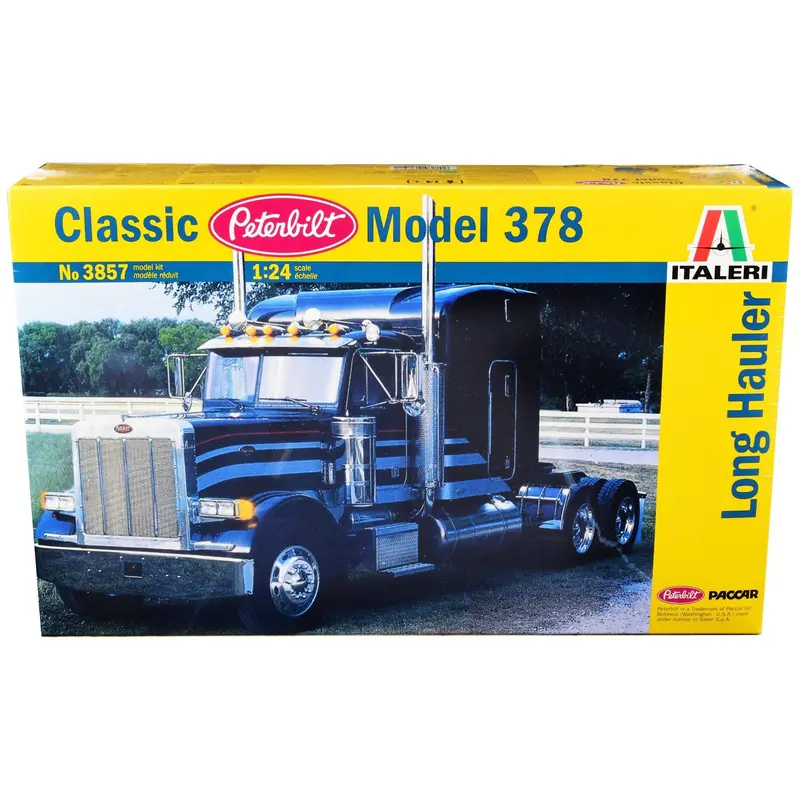Skill 4 Model Kit Peterbilt 378 Long Hauler Truck Tractor 1/24 Scale Model by Italeri