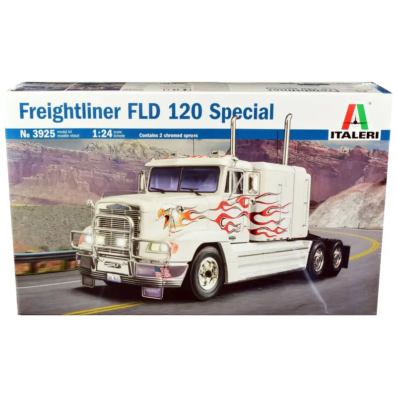 Skill 5 Model Kit Freightliner FLD 120 Special Truck Tractor 1/24 Scale Model by Italeri